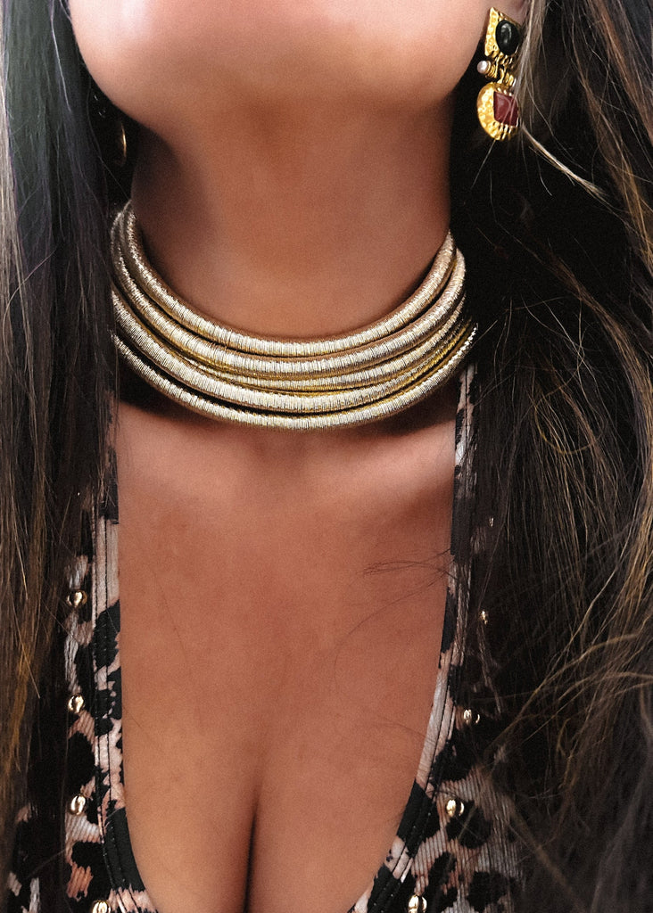 pebby forevee Necklace Gold BECKETT STATEMENT CHOKER NECKLACE