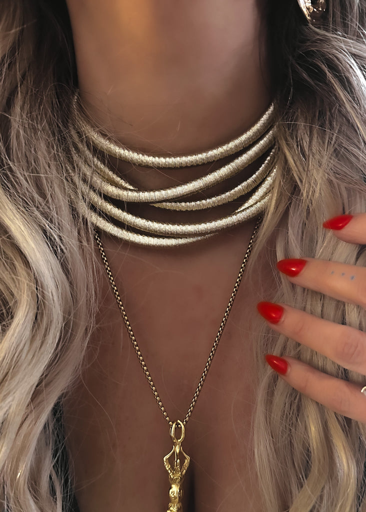 pebby forevee Necklace Gold BECKETT STATEMENT CHOKER NECKLACE