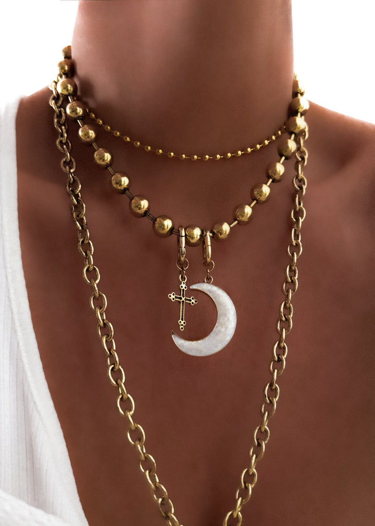 pebby forevee Necklace Gold CELESTIAL STATEMENT CHOKER