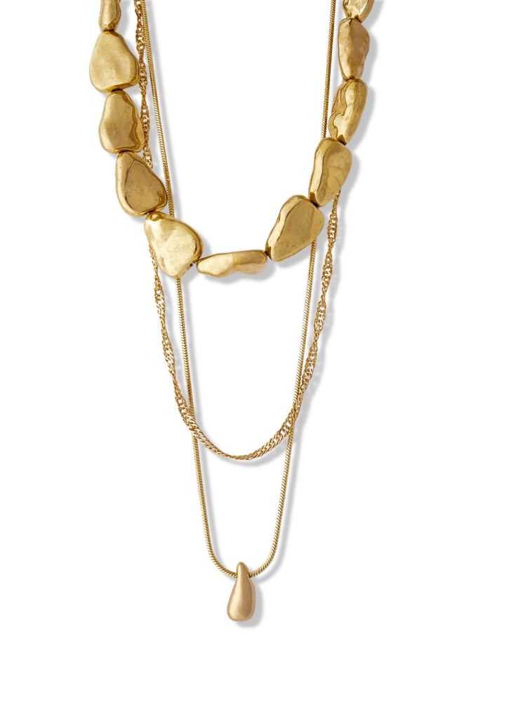 pebby forevee Necklace Gold CHANNING 3-LAYER STATEMENT NECKLACE