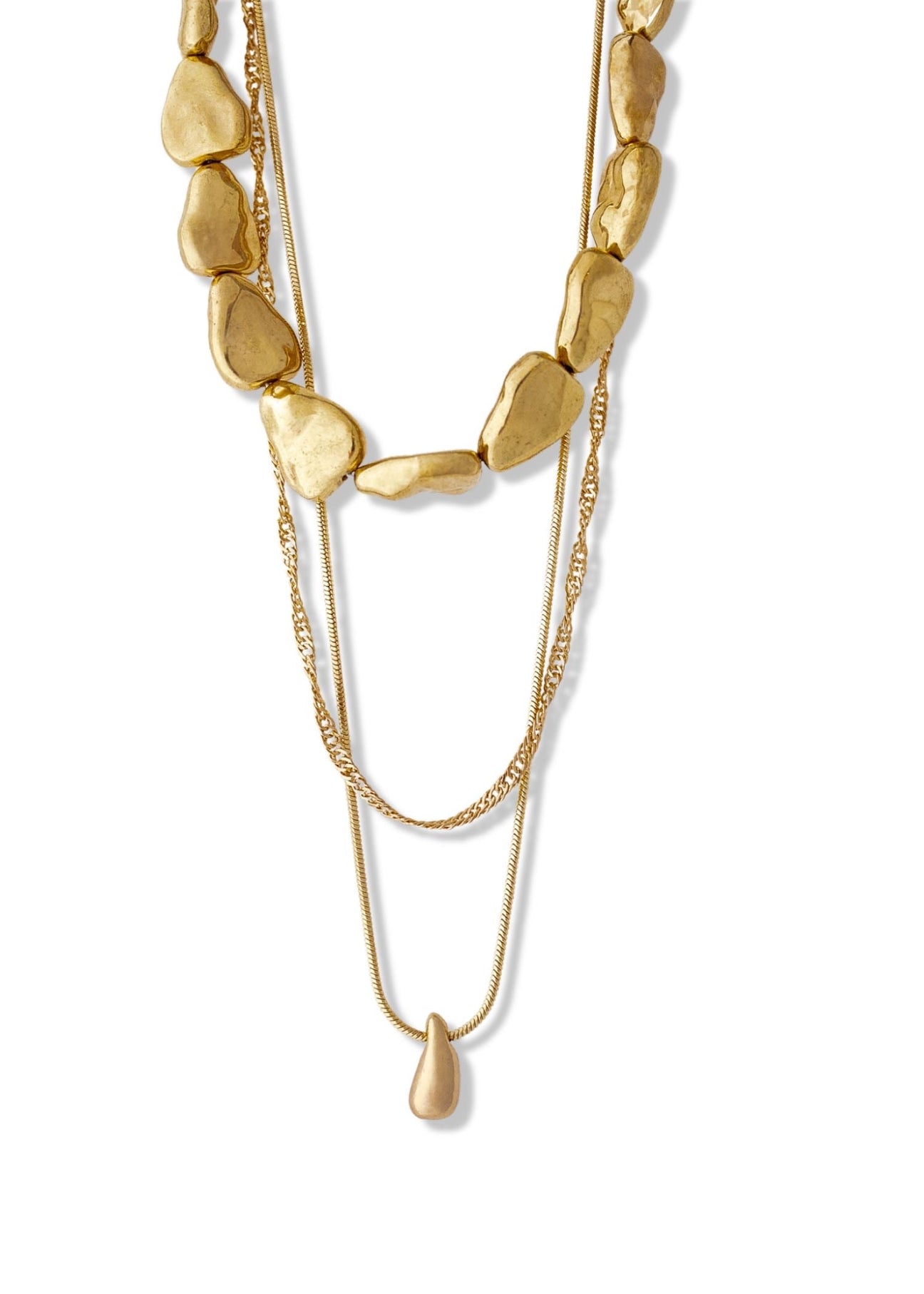 pebby forevee Necklace Gold CHANNING 3-LAYER STATEMENT NECKLACE