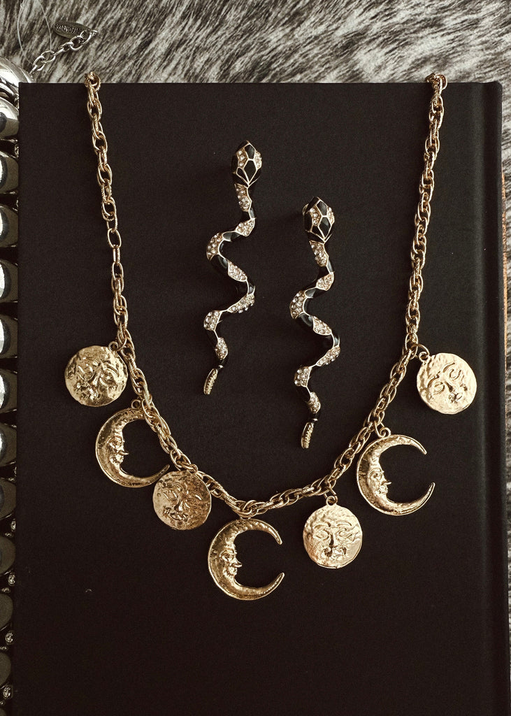 pebby forevee Necklace Gold COSMOS 2PC STATEMENT NECKLACE SET