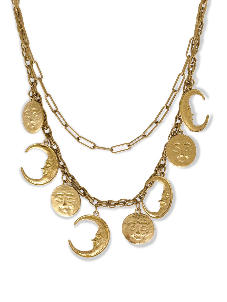 pebby forevee Necklace Gold COSMOS 2PC STATEMENT NECKLACE SET