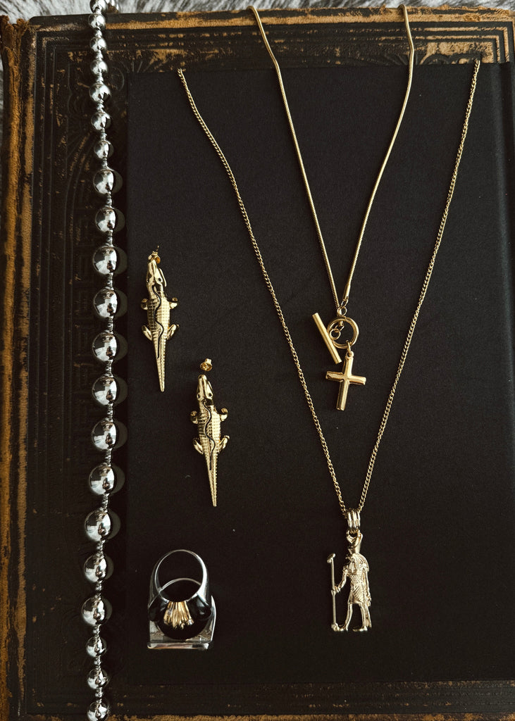 pebby forevee Necklace Gold CROSS MY HEART WATER RESISTANT NECKLACE