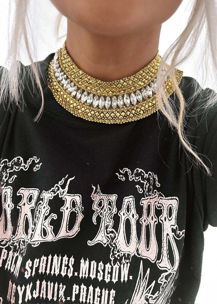 pebby forevee Necklace Gold CRUCIAL STATEMENT CHOKER NECKLACE
