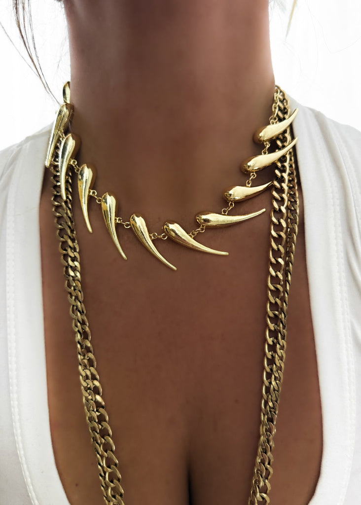 pebby forevee Necklace Gold CUTTING EDGE STATEMENT NECKLACE