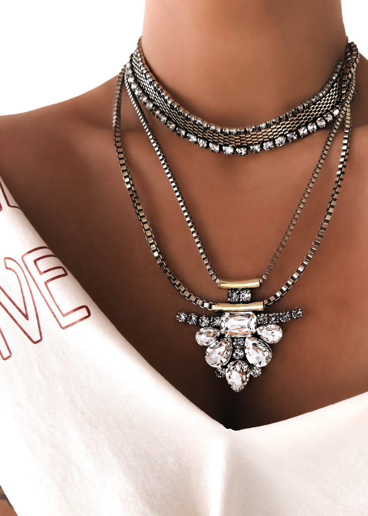 pebby forevee Necklace Gold DROP A LITTLE HINT STATEMENT NECKLACE