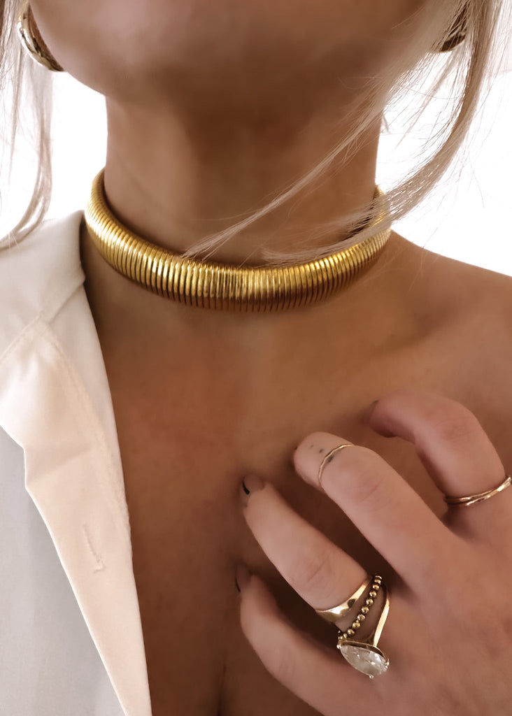 pebby forevee Necklace Gold DURANI WATER RESISTANT CHOKER NECKLACE