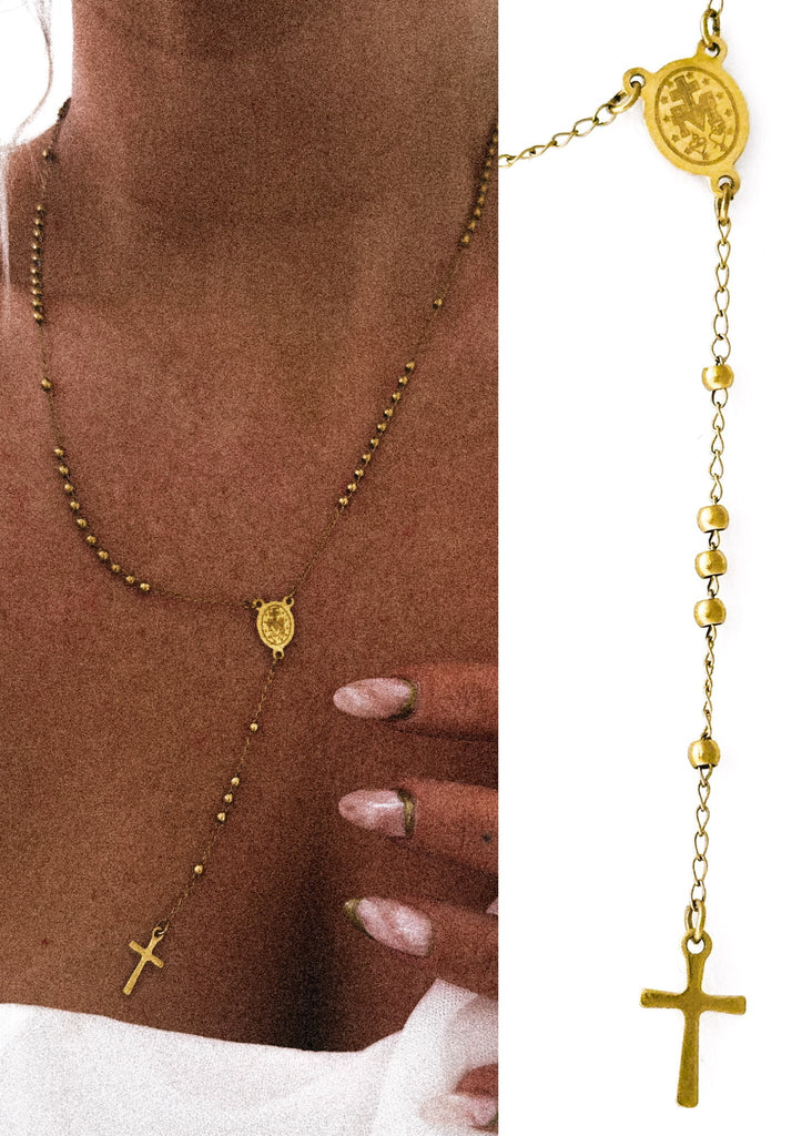 pebby forevee Necklace Gold HOLY WATER RESISTANT LONGLINE NECKLACE