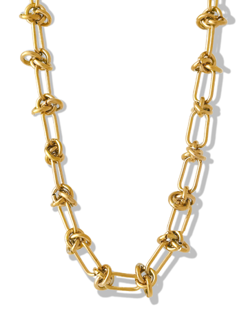 pebby forevee Necklace Gold KNOTTED UP WATER RESISTANT NECKLACE