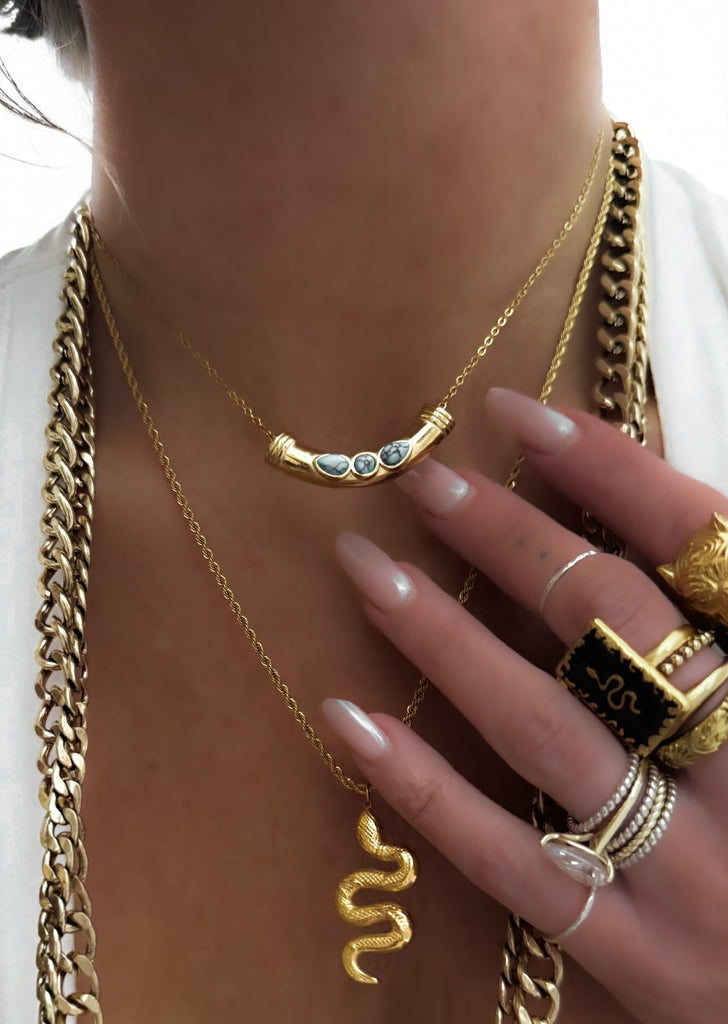pebby forevee Necklace Gold MAGNUS WATER RESISTANT NECKLACE