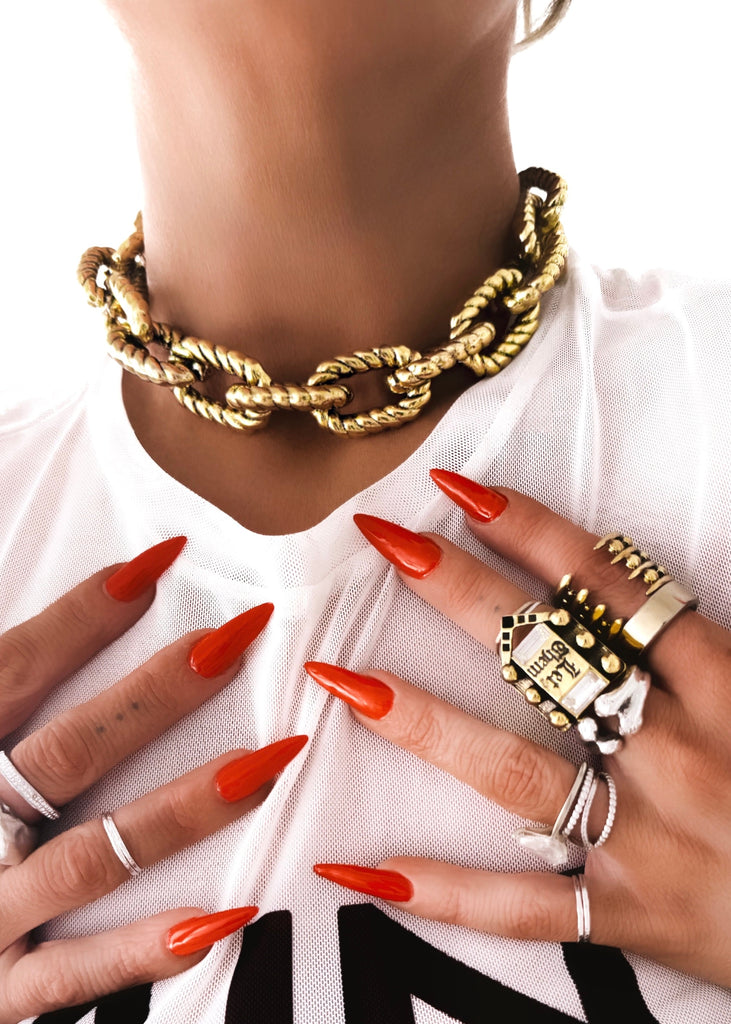 pebby forevee Necklace Gold MEET YOU THERE STATEMENT NECKLACE