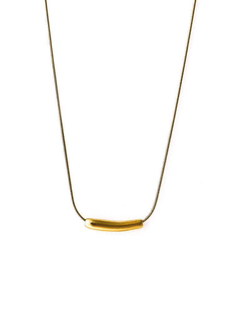 pebby forevee Necklace Gold MINI BAR WATER RESISTANT NECKLACE