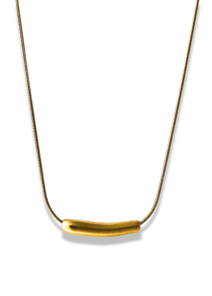 pebby forevee Necklace Gold MINI BAR WATER RESISTANT NECKLACE