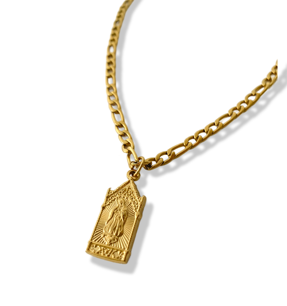 pebby forevee Necklace Gold MOTHER MARY WATER RESISTANT NECKLACE