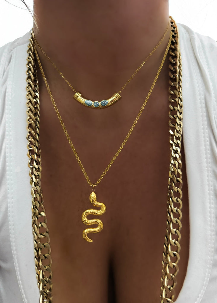 pebby forevee Necklace Gold OPHIS WATER RESISTANT NECKLACE