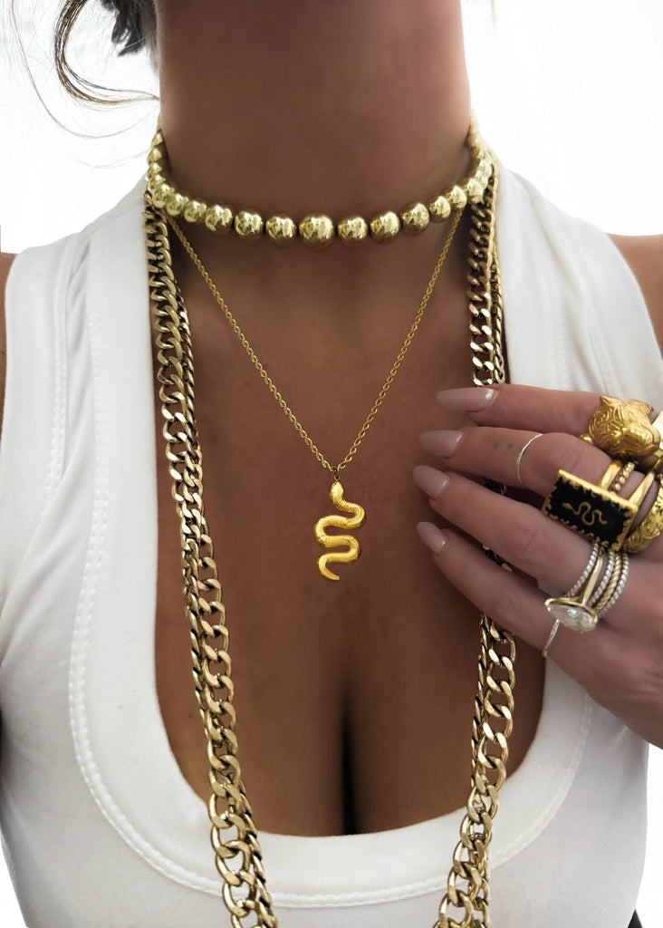 pebby forevee Necklace Gold OPHIS WATER RESISTANT NECKLACE