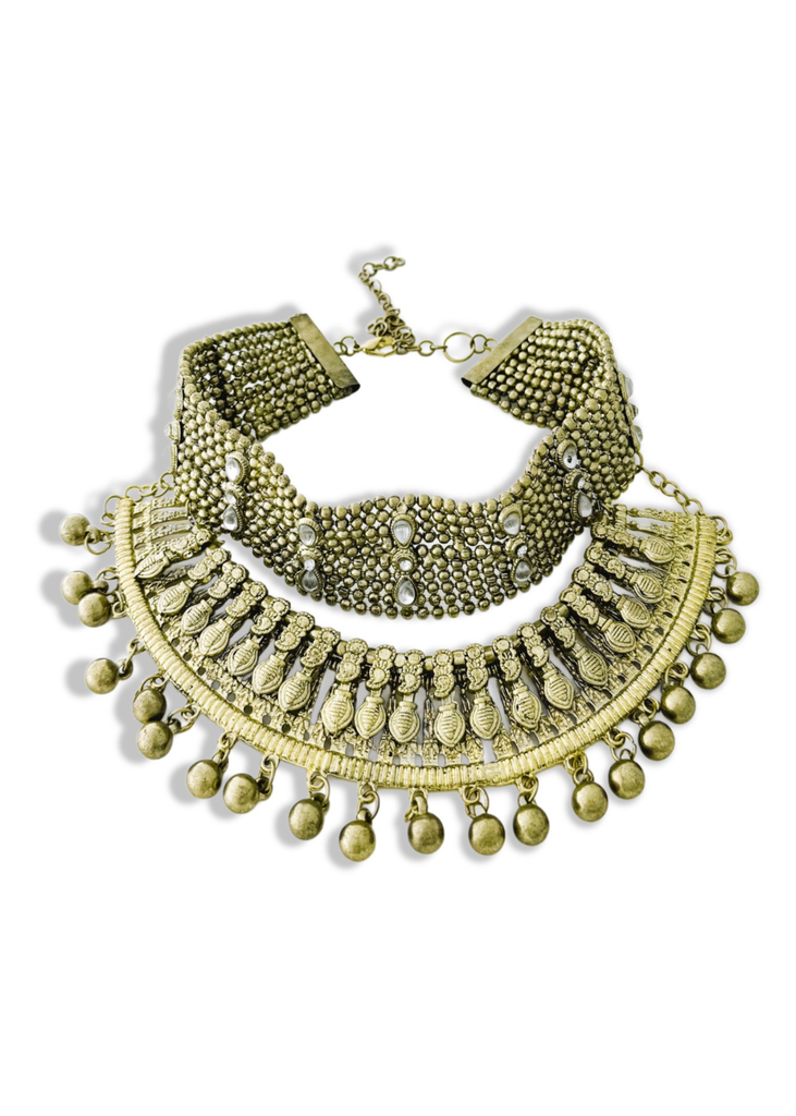 pebby forevee Necklace Gold ORENDA STATEMENT CHOKER CHAIN NECKLACE