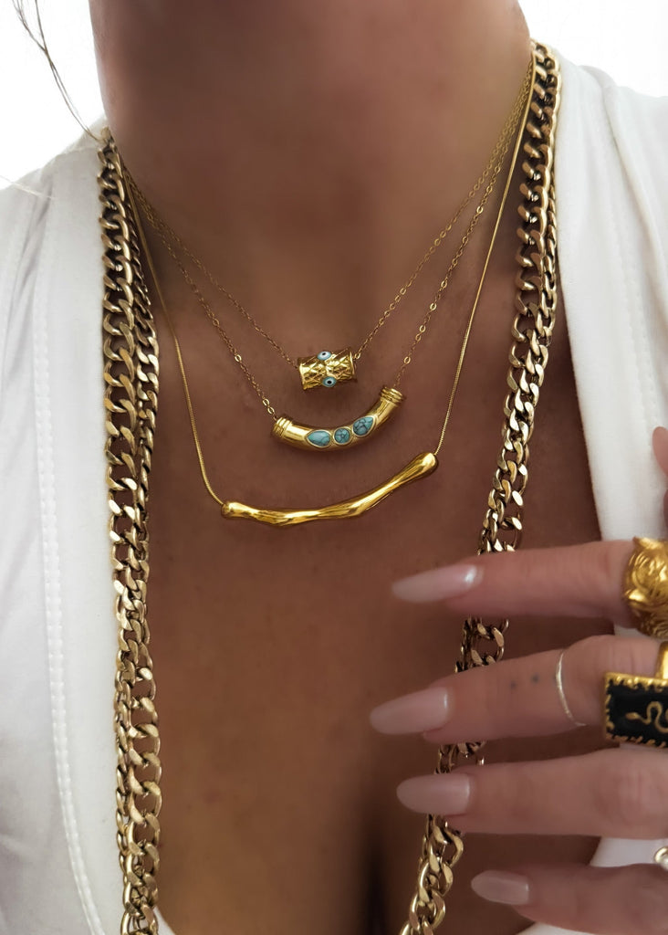 pebby forevee Necklace Gold RHIANNON WATER RESISTANT NECKLACE
