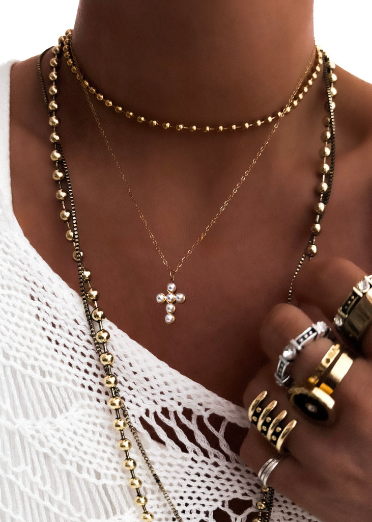 pebby forevee Necklace Gold RHODES WATER RESISTANT NECKLACE