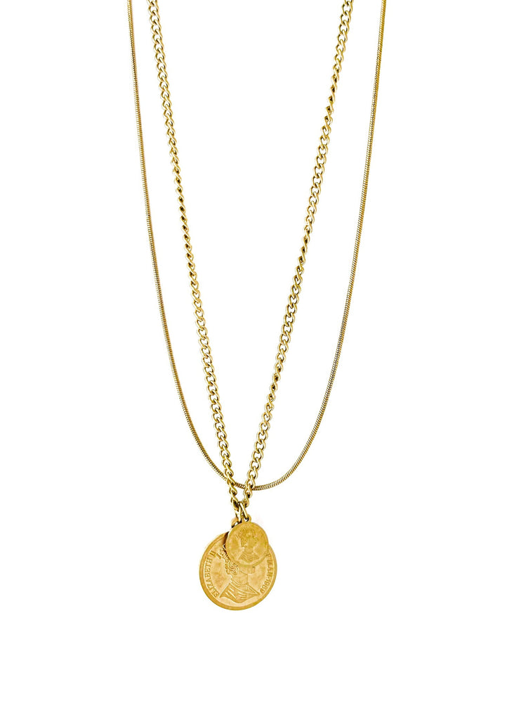 pebby forevee Necklace Gold ROYALTY LAYERED WATER RESISTANT NECKLACE SET