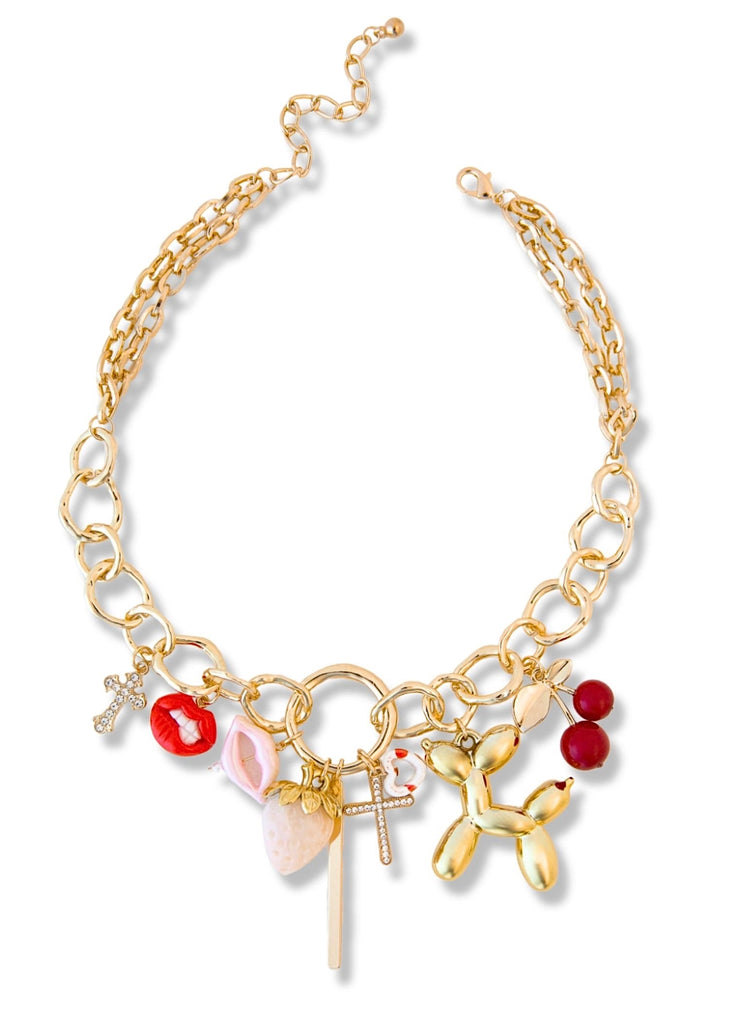 pebby forevee Necklace Gold SUGAR AND SPICE STATEMENT CHARM NECKLACE