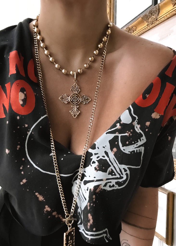 pebby forevee Necklace Gold TUDOR STATEMENT CHOKER