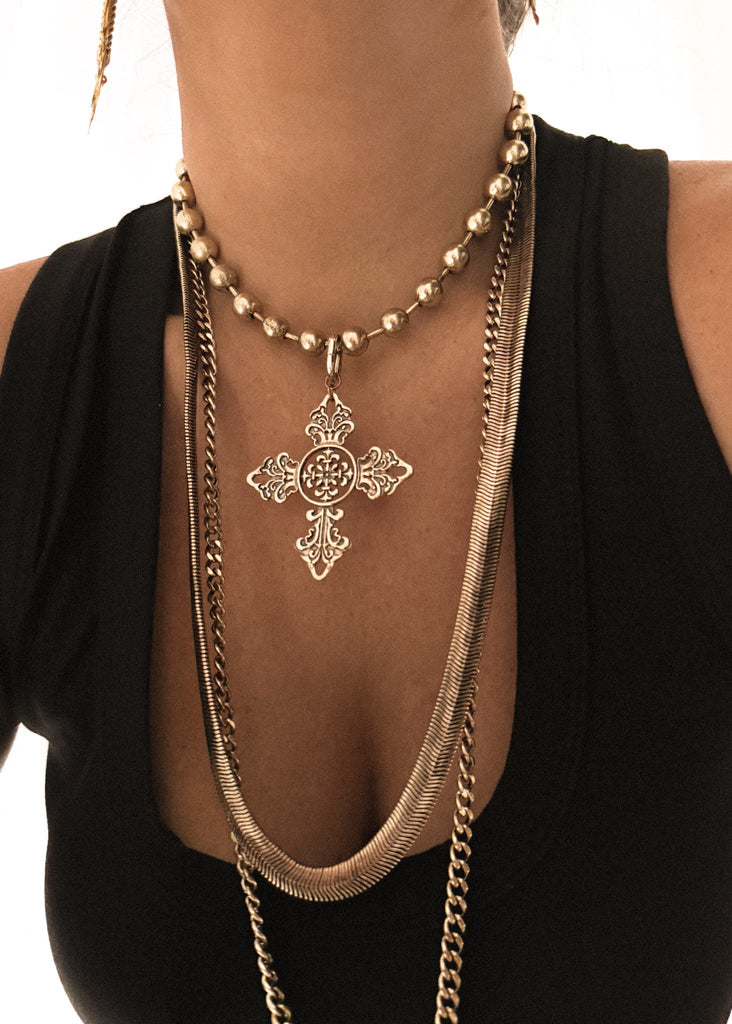 pebby forevee Necklace Gold TUDOR STATEMENT CHOKER