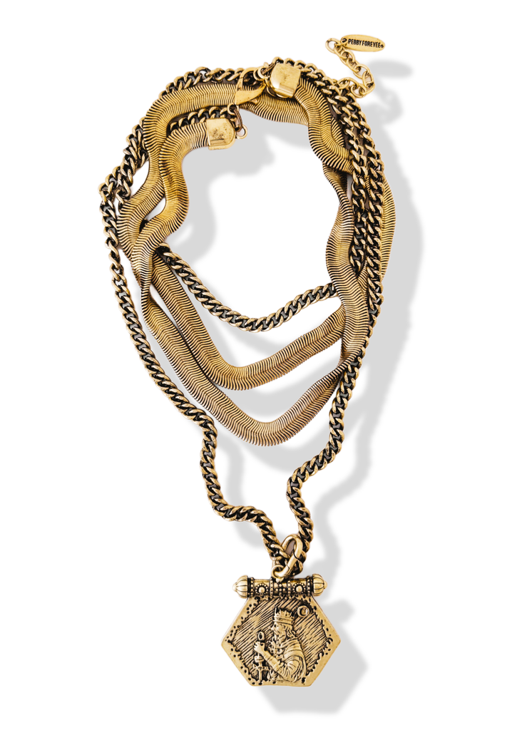 pebby forevee Necklace Gold UNTAMED REIGN STATEMENT NECKLACE
