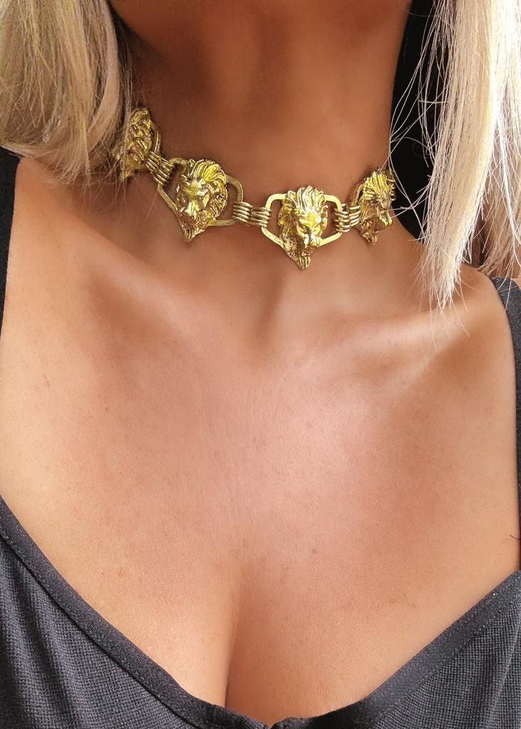 pebby forevee Necklace Gold VIGILANTE STATEMENT CHOKER NECKLACE