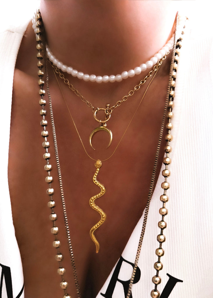 pebby forevee Necklace Gold VIPER WATER RESISTANT NECKLACE