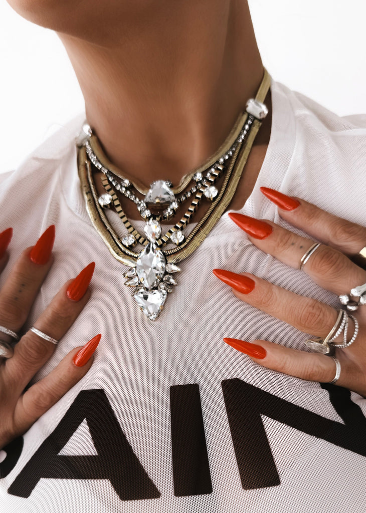 pebby forevee Necklace Gold YOU'LL BE BACK STATEMENT NECKLACE