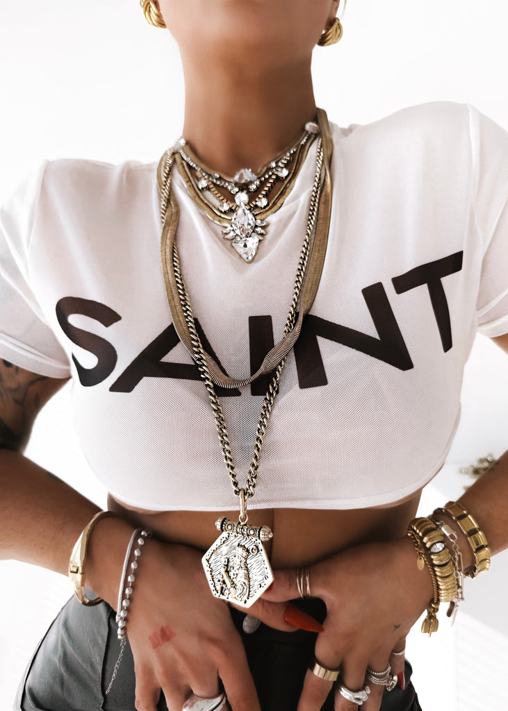 pebby forevee Necklace Gold YOU'LL BE BACK STATEMENT NECKLACE