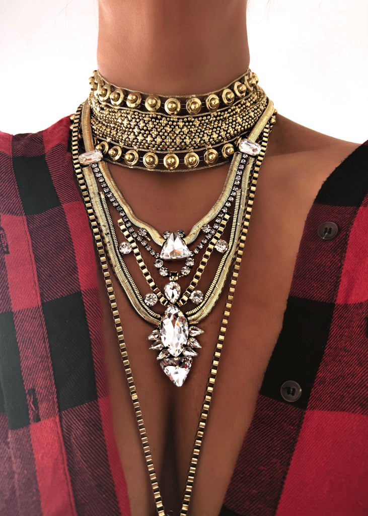 pebby forevee Necklace Gold YOU'LL BE BACK STATEMENT NECKLACE