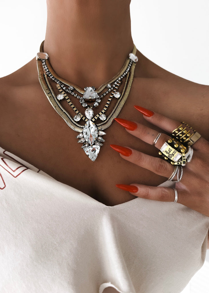 pebby forevee Necklace Gold YOU'LL BE BACK STATEMENT NECKLACE