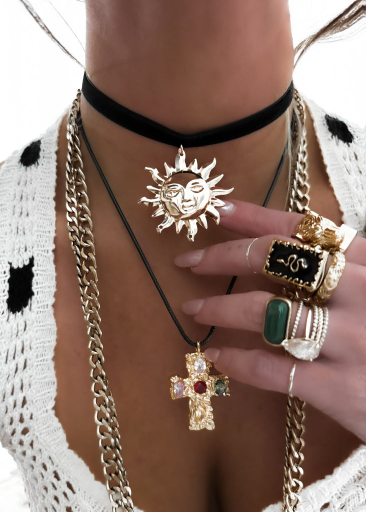 pebby forevee Necklace Silver APOLLO STATEMENT CHOKER NECKLACE