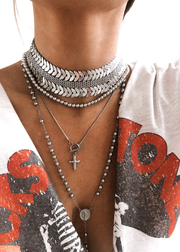 pebby forevee Necklace Silver APPROVED STATEMENT CHOKER NECKLACE