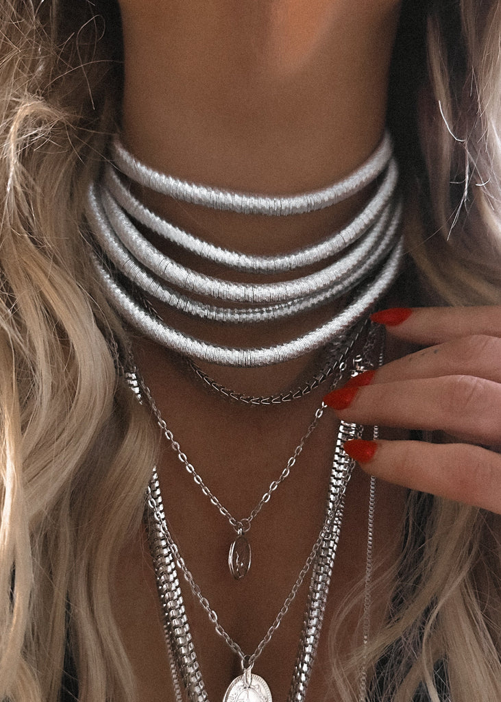 pebby forevee Necklace Silver BECKETT STATEMENT CHOKER NECKLACE