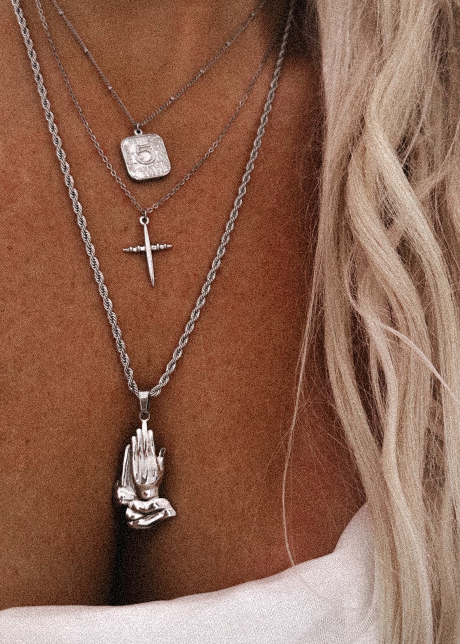 FINAL SALE BLESSINGS WATER RESISTANT LONGLINE NECKLACE Pebby Forevee