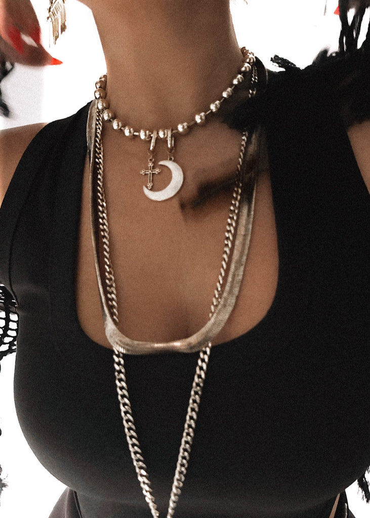 pebby forevee Necklace Silver CELESTIAL STATEMENT CHOKER