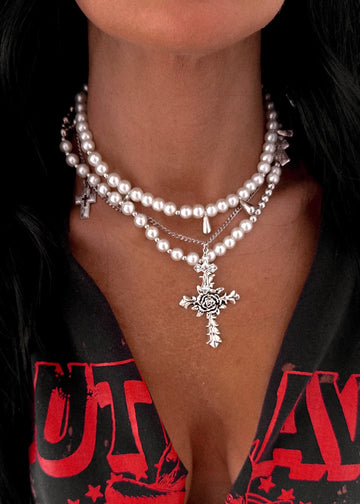 pebby forevee Necklace Silver COMMUNION 3 PC STATEMENT NECKLACE