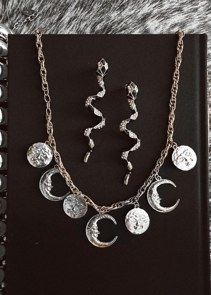 pebby forevee Necklace Silver COSMOS 2PC STATEMENT NECKLACE SET