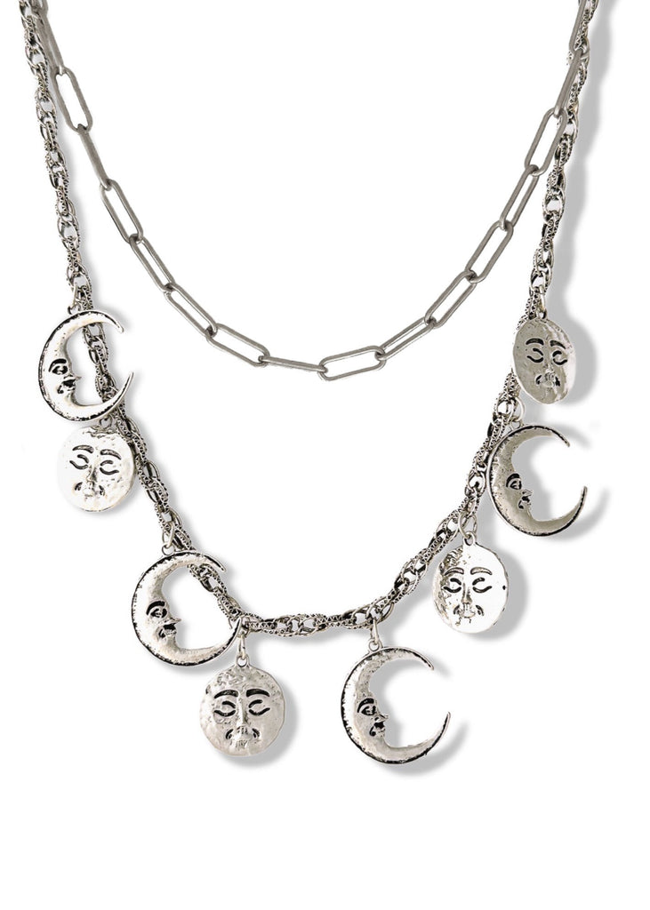 pebby forevee Necklace Silver COSMOS 2PC STATEMENT NECKLACE SET