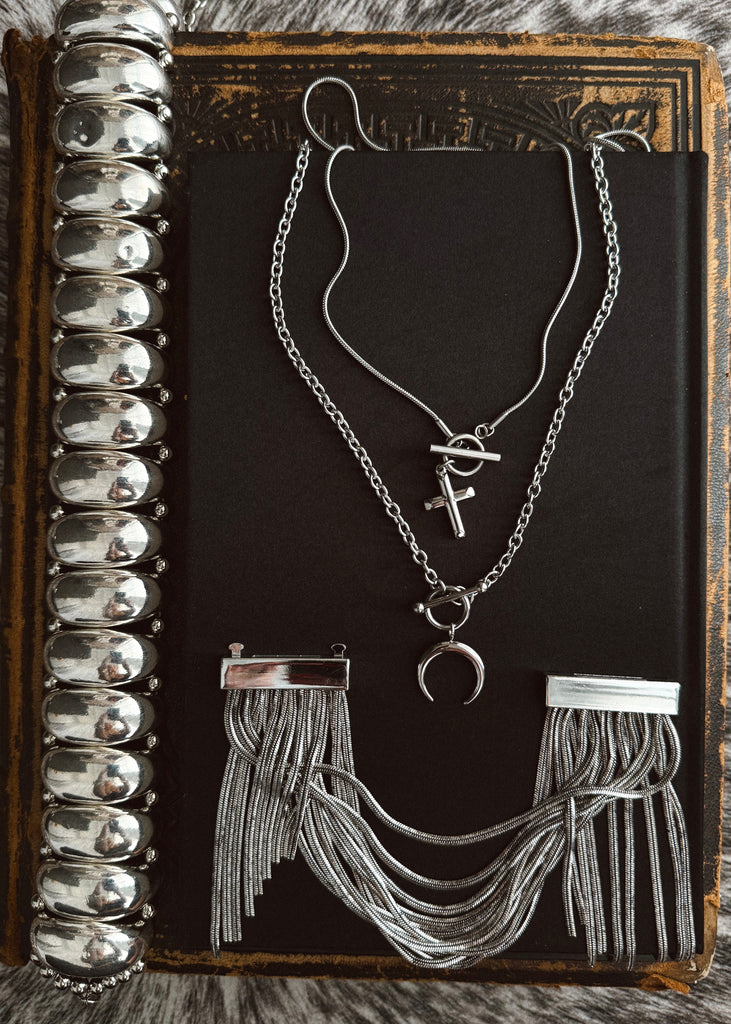 pebby forevee Necklace Silver CROSS MY HEART WATER RESISTANT NECKLACE