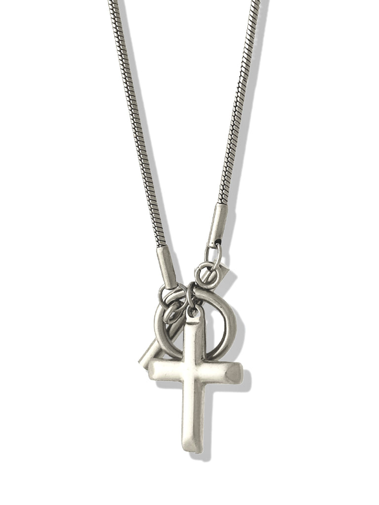 pebby forevee Necklace Silver CROSS MY HEART WATER RESISTANT NECKLACE