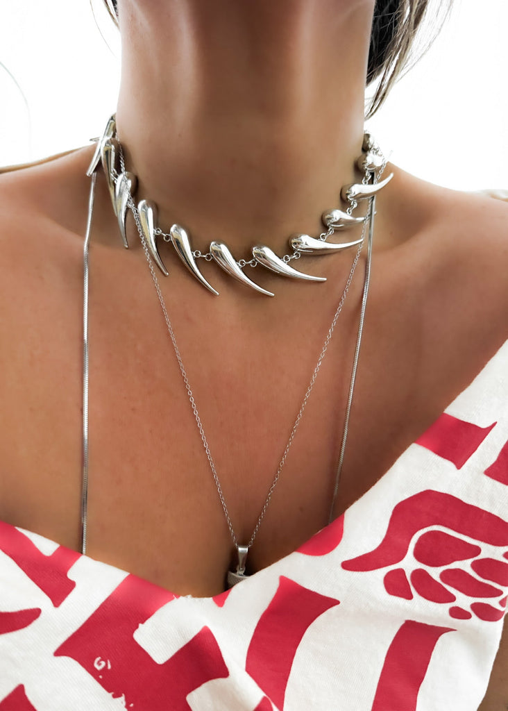 pebby forevee Necklace Silver CUTTING EDGE STATEMENT NECKLACE