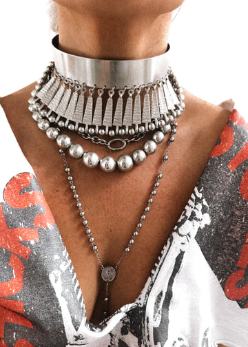 pebby forevee Necklace Silver DRASTIC STATEMENT CHOKER NECKLACE