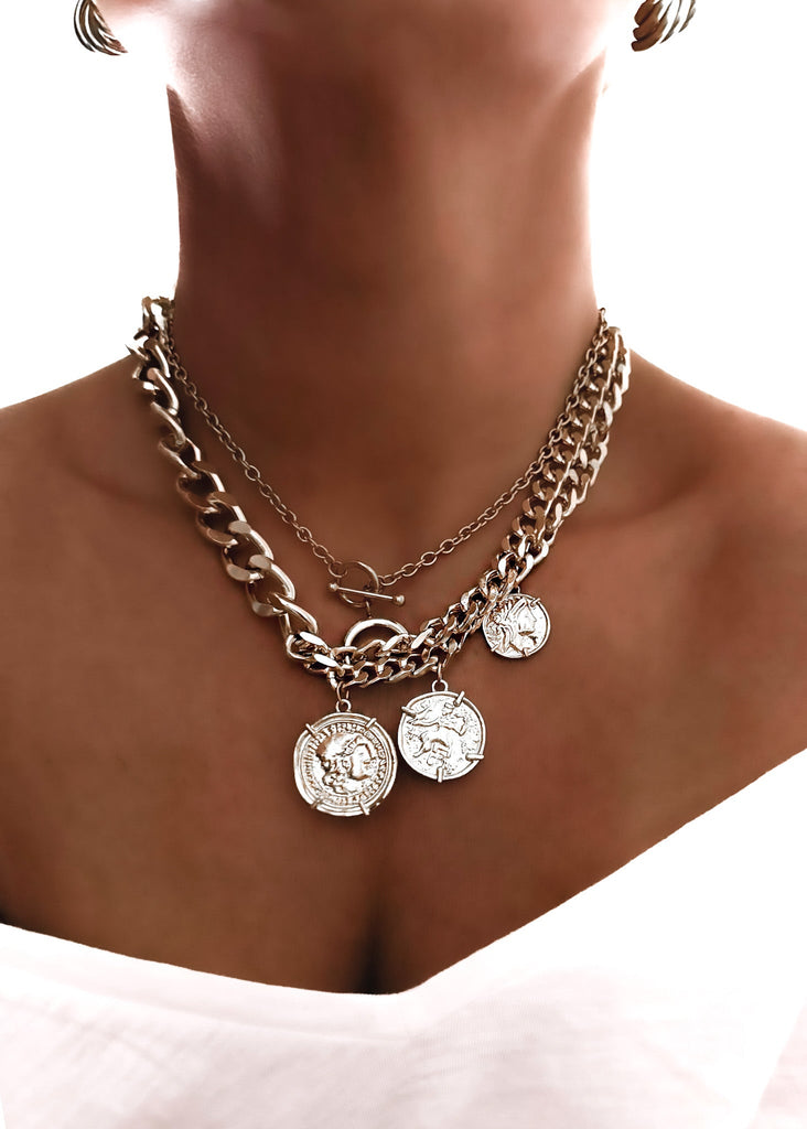 pebby forevee Necklace Silver GRAHAM STATEMENT NECKLACE