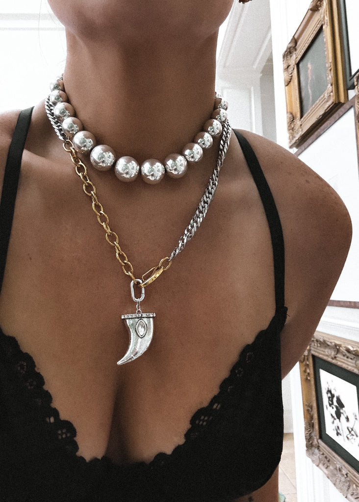 pebby forevee Necklace Silver HIGH PROFILE STATEMENT NECKLACE