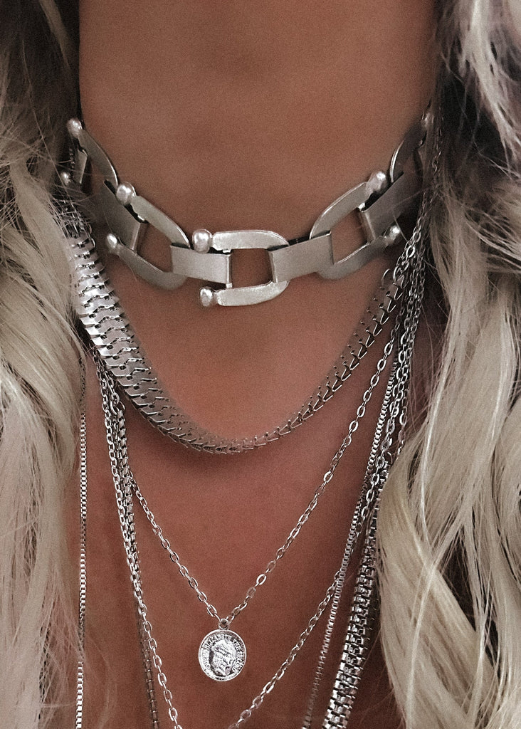 pebby forevee Necklace Silver IMPETIOUS STATEMENT CHOKER NECKLACE